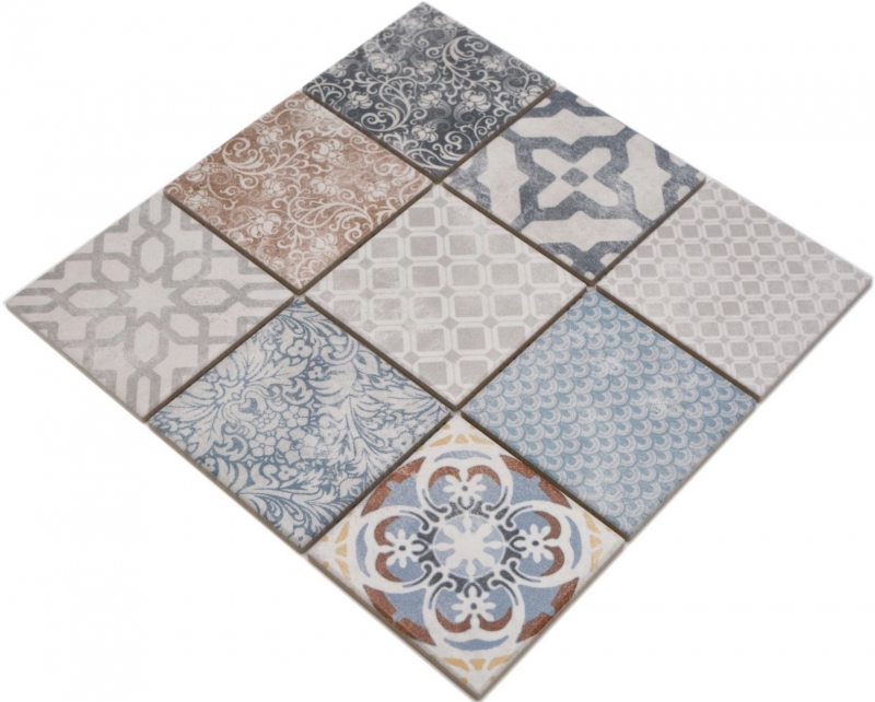 Jasba Pattern mosaïque céramique grès multicolore mat rétro cuisine salle de bain douche MOSJBPV20 1 tapis