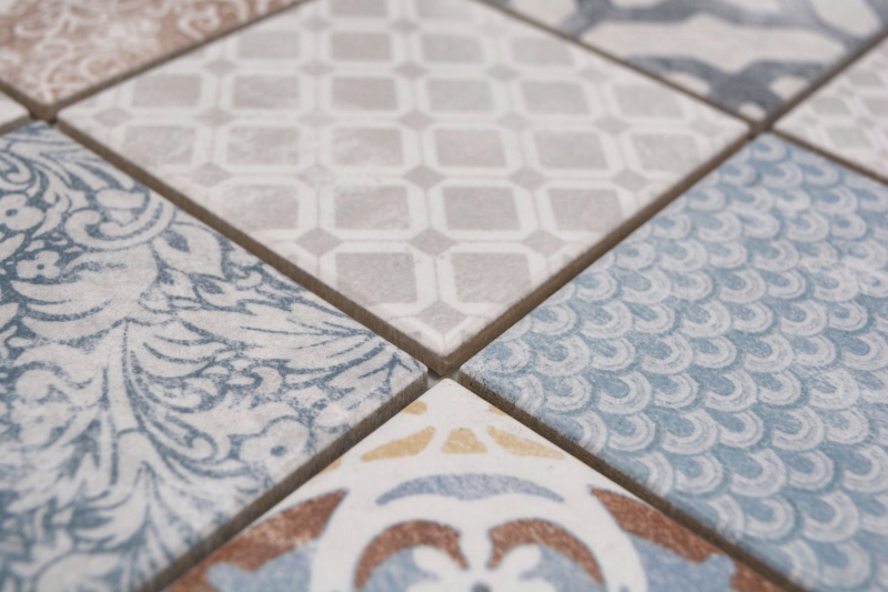 Jasba Pattern mosaïque céramique grès multicolore mat rétro cuisine salle de bain douche MOSJBPV20 1 tapis