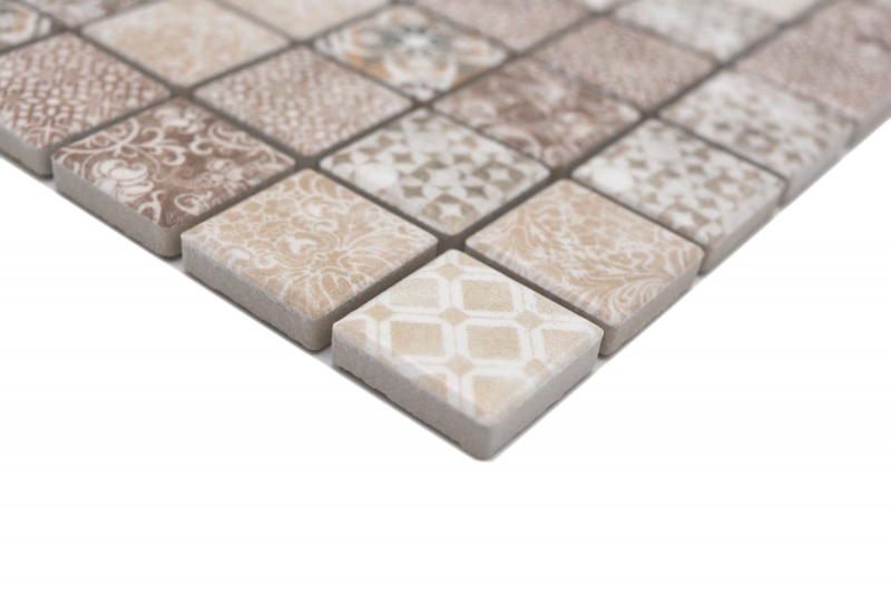 Jasba Pattern Mosaïque Céramique Grès beige-brun mat aspect rétro Cuisine Salle de bains Douche MOSJBPV01 1 tapis
