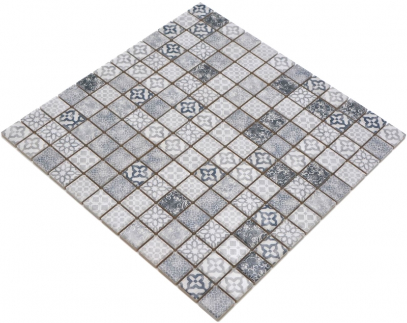 Jasba Pattern Mosaïque Céramique Grès gris mat aspect rétro Cuisine Salle de bains Douche MOSJBPV02 1 tapis