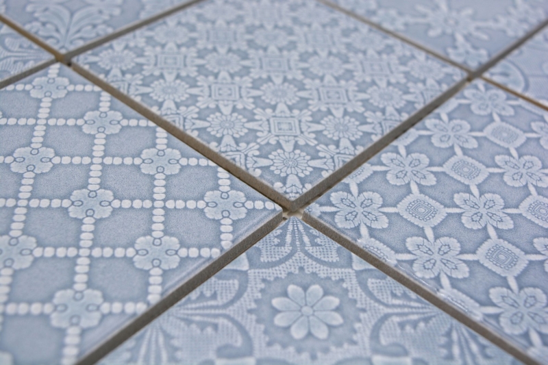 Jasba Clara mosaïque céramique grès bleu nordique brillant aspect rétro cuisine salle de bains douche MOSJBC135 1 tapis