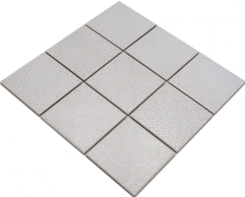 Jasba Clara Mosaïque Céramique grès paris grey brillant aspect rétro cuisine salle de bains douche MOSJBC138 1 tapis