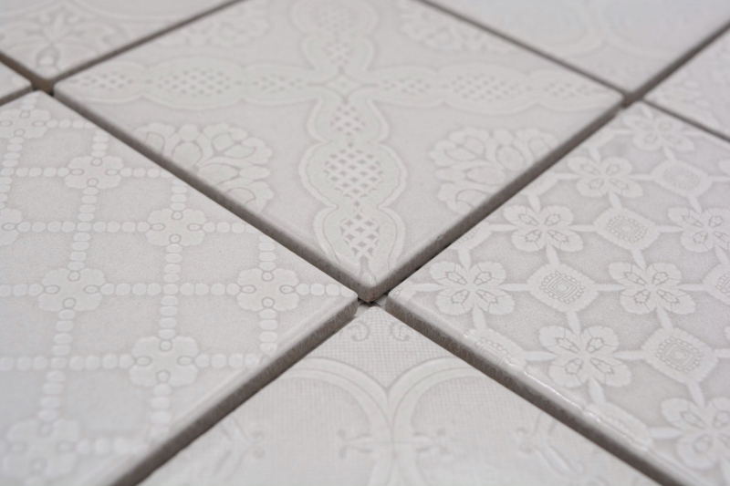 Jasba Clara Mosaïque Céramique grès paris grey brillant aspect rétro cuisine salle de bains douche MOSJBC138 1 tapis