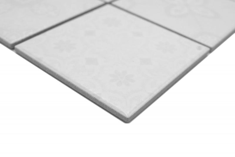 Jasba Clara mosaïque grès cérame iceland white brillant aspect rétro cuisine salle de bain douche MOSJBC139 1 tapis