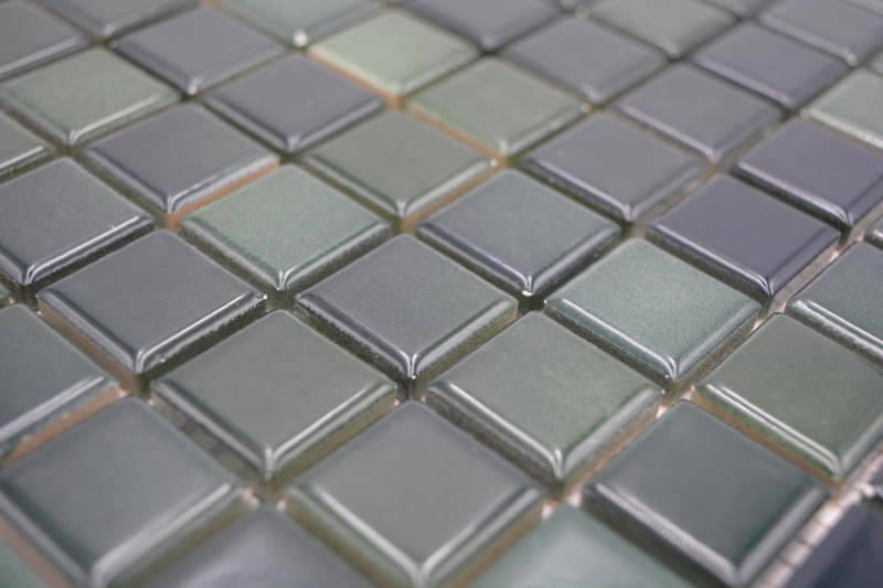 Jasba Agrob Buchtal Fresh Mosaïque Céramique Grès cérame forest green mix brillant Cuisine Salle de bains Douche MOSJBF216 1 tapis
