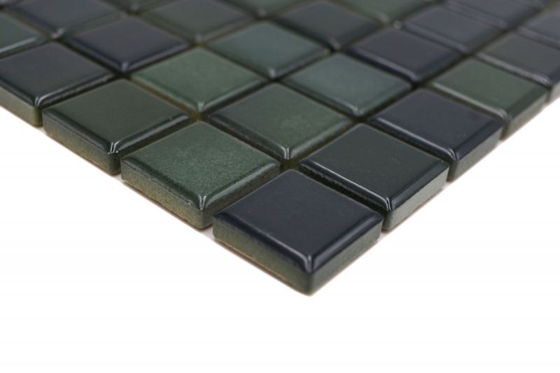 Jasba Agrob Buchtal Fresh Mosaïque Céramique Grès cérame forest green mix brillant Cuisine Salle de bains Douche MOSJBF216 1 tapis