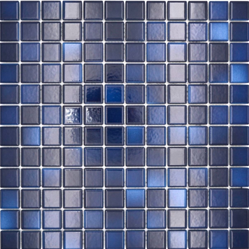 Jasba Agrob Buchtal Fresh Mosaïque Céramique Grès cérame deep blue mix brillant Cuisine Salle de bains Douche MOSJBF217 1 tapis