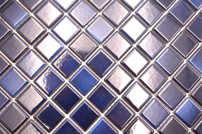 Jasba Agrob Buchtal Fresh Mosaïque Céramique Grès cérame deep blue mix brillant Cuisine Salle de bains Douche MOSJBF217 1 tapis