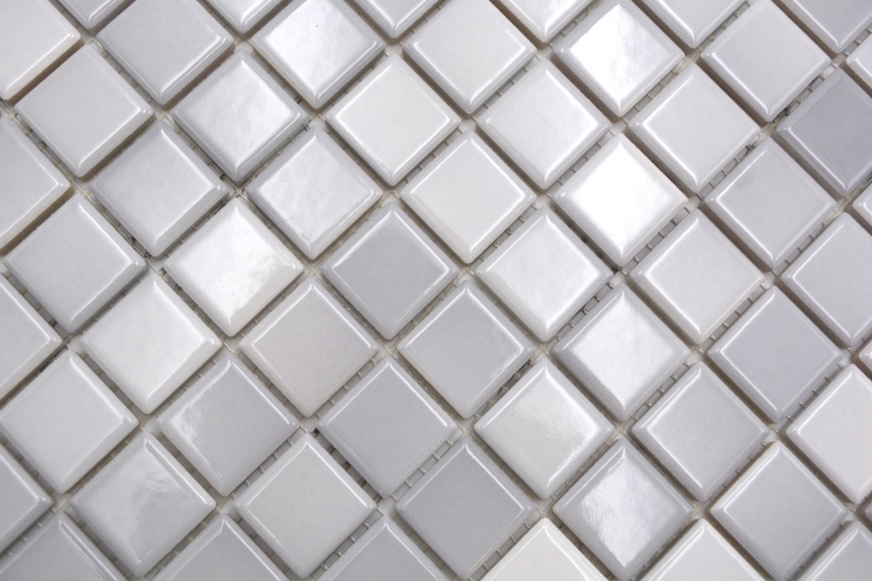 Jasba Agrob Buchtal Fresh Mosaïque Céramique Grès argenté mix brillant Cuisine Salle de bains Douche MOSJBF219 1 tapis