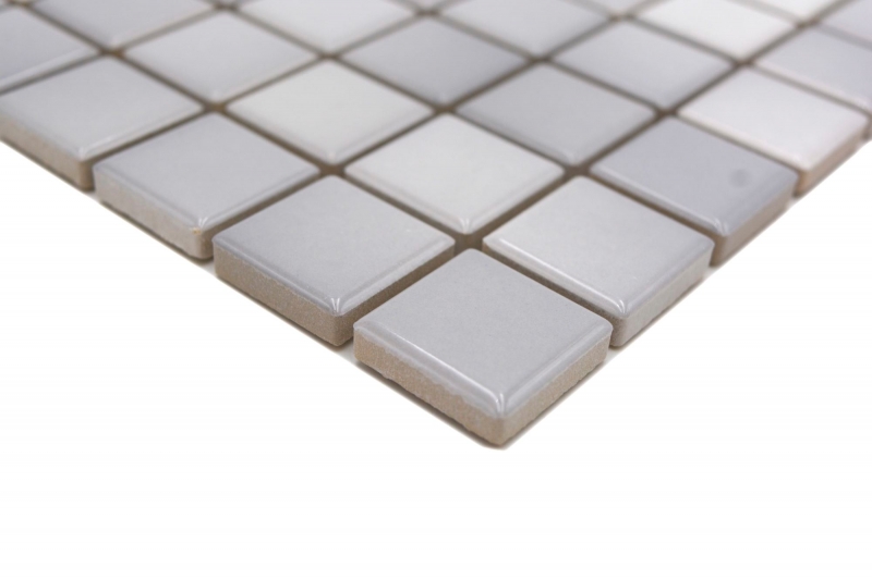 Jasba Agrob Buchtal Fresh Mosaïque Céramique Grès argenté mix brillant Cuisine Salle de bains Douche MOSJBF219 1 tapis