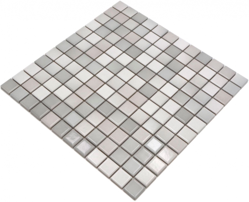 Jasba Agrob Buchtal Fresh Mosaïque Céramique Grès cérame warm grey mix brillant Cuisine Salle de bains Douche MOSJBF220 1 tapis