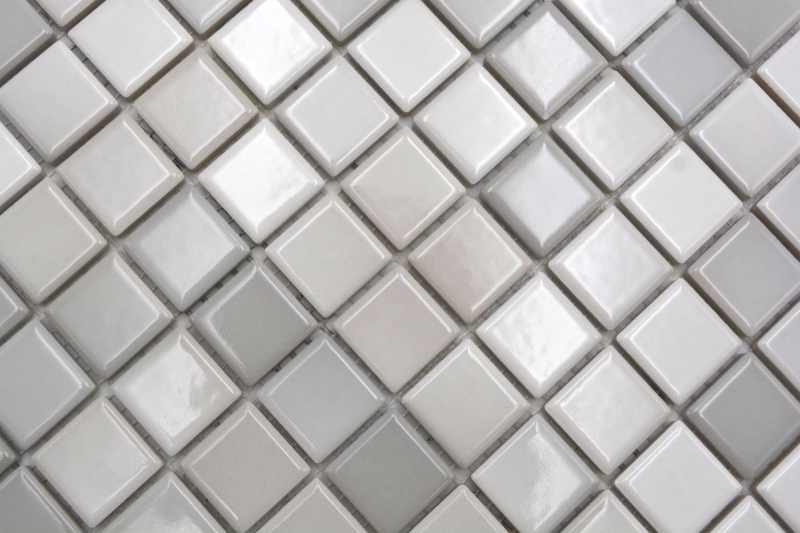 Jasba Agrob Buchtal Fresh Mosaïque Céramique Grès cérame warm grey mix brillant Cuisine Salle de bains Douche MOSJBF220 1 tapis