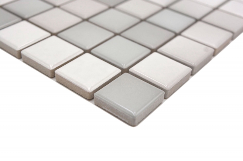Jasba Agrob Buchtal Fresh Mosaïque Céramique Grès cérame warm grey mix brillant Cuisine Salle de bains Douche MOSJBF220 1 tapis