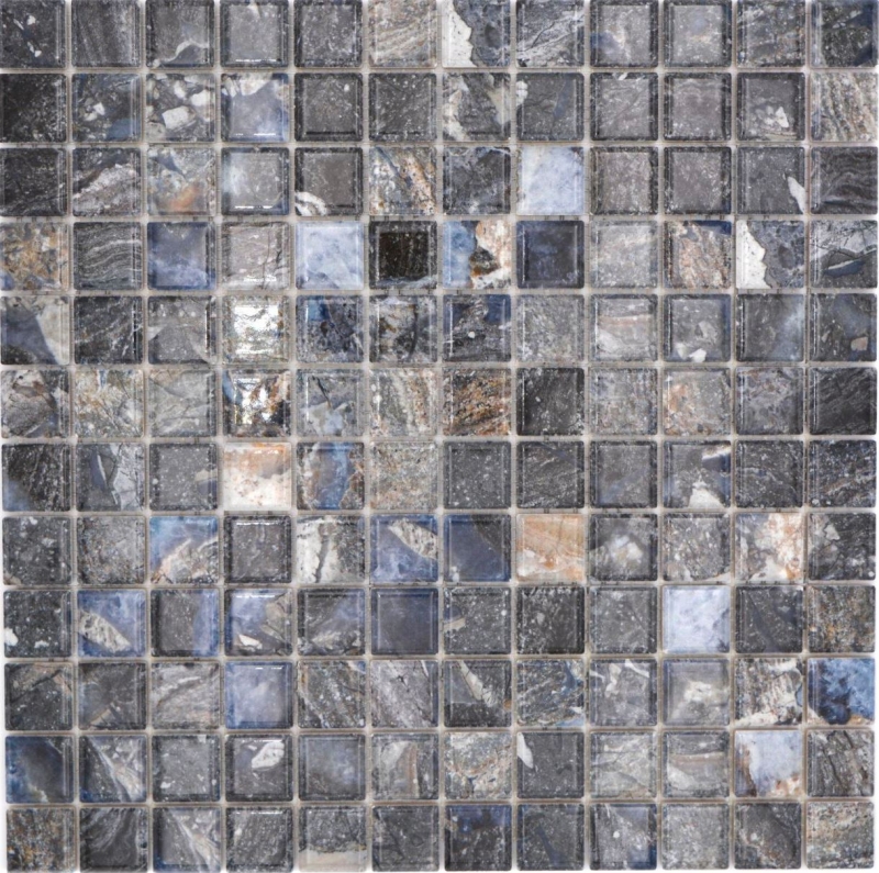 Jasba Agrob Buchtal Fresh Marble & More Mosaïque Céramique Grès illusion foncé brillant Aspect mamelonné Cuisine Salle de bains Douche MOSJBMM22 1 tapis