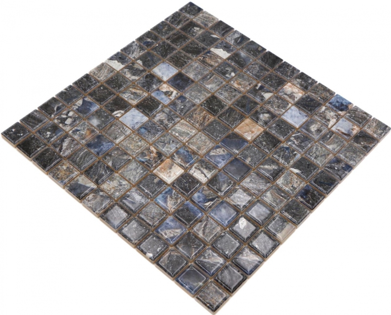 Jasba Agrob Buchtal Fresh Marble & More Mosaïque Céramique Grès illusion foncé brillant Aspect mamelonné Cuisine Salle de bains Douche MOSJBMM22 1 tapis