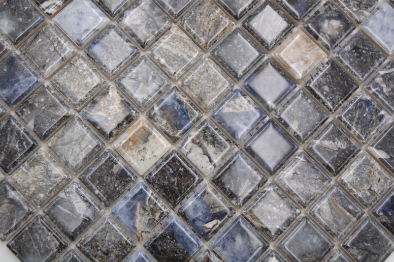 Jasba Agrob Buchtal Fresh Marble & More Mosaïque Céramique Grès illusion foncé brillant Aspect mamelonné Cuisine Salle de bains Douche MOSJBMM22 1 tapis