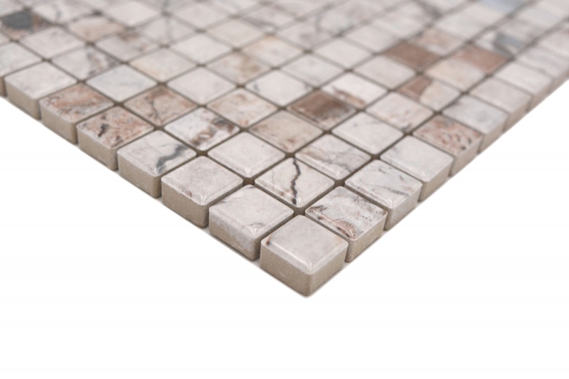 Jasba Agrob Buchtal Fresh Marble & More Mosaïque Céramique Grès illusion beige brillant Aspect mamelonné Cuisine Salle de bains Douche MOSJBMM24 1 tapis