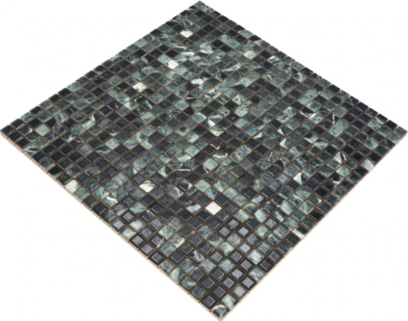 Jasba Agrob Buchtal Fresh Marble & More Mosaïque Céramique Grès verde alpi brillant aspect mamelonné Cuisine Salle de bains Douche MOSJBMM27 1 tapis