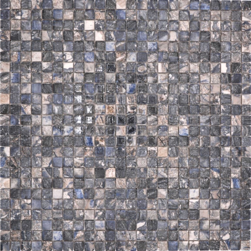 Jasba Agrob Buchtal Fresh Marble & More Mosaïque Céramique Grès illusion foncé brillant Aspect mamelonné Cuisine Salle de bains Douche MOSJBMM28 1 tapis