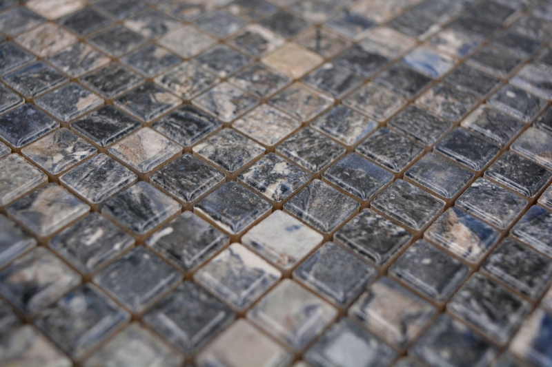 Jasba Agrob Buchtal Fresh Marble & More Mosaïque Céramique Grès illusion foncé brillant Aspect mamelonné Cuisine Salle de bains Douche MOSJBMM28 1 tapis
