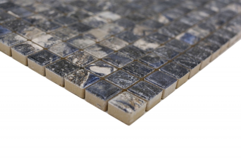 Jasba Agrob Buchtal Fresh Marble & More Mosaïque Céramique Grès illusion foncé brillant Aspect mamelonné Cuisine Salle de bains Douche MOSJBMM28 1 tapis