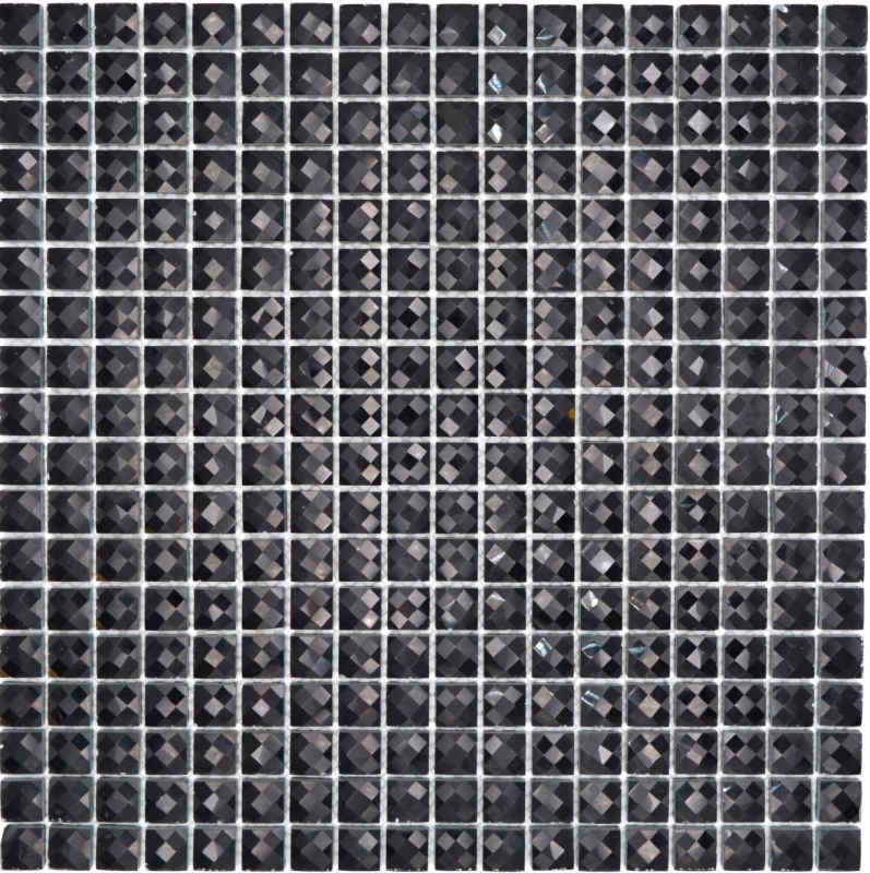 Mosaïque de verre QUADRAT CRYSTAL BRILLANCE NOIR MOS130-B824 1 tapis