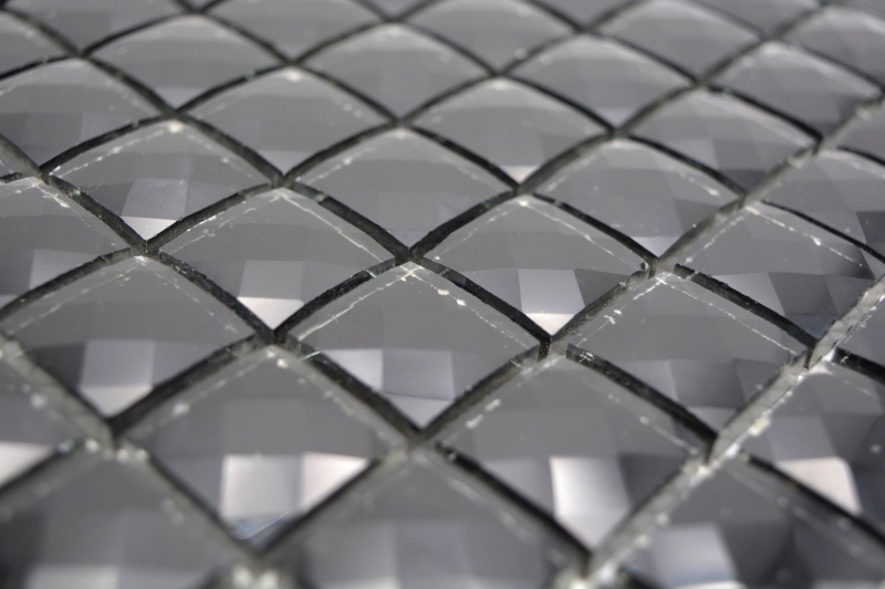 Mosaïque de verre QUADRAT CRYSTAL BRILLANCE NOIR MOS130-X826 1 tapis