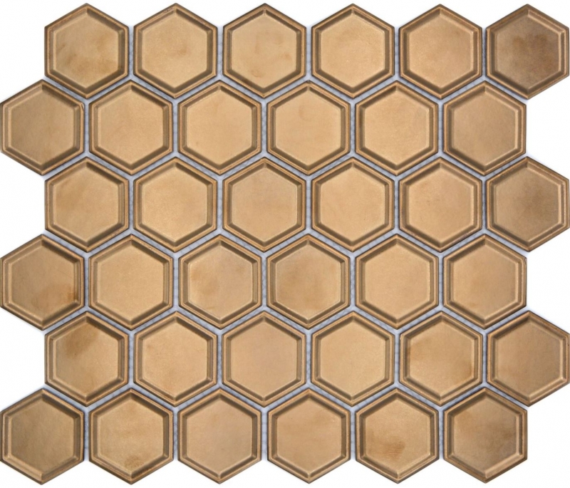 HEXAGON Céramique Mosaïque BRONZE HONEYCOMB MOS14-09BR 1 tapis