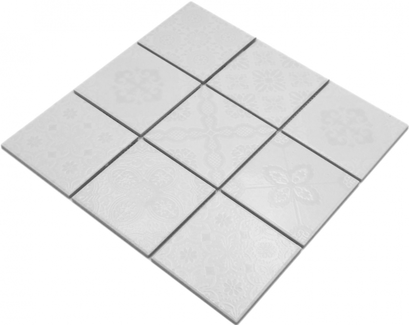 Mosaïque céramique Jasba iceland white brillant rétro mur cuisine carrelage salle de bain mur douche / 10 tapis mosaïque