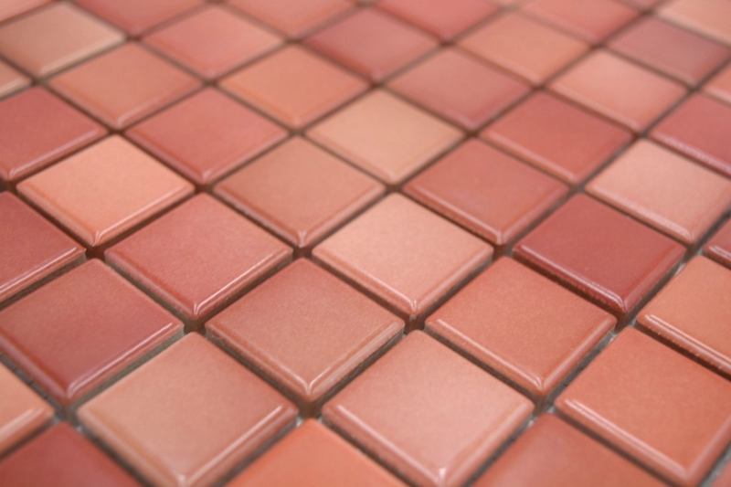 Céramique Carreaux de mosaïque Jasba brick red mix brillant n.d. mur de cuisine carreau de salle de bain mur de douche / 10 tapis de mosaïque