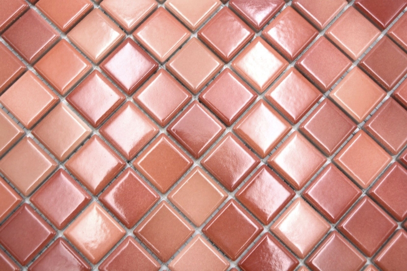 Céramique Carreaux de mosaïque Jasba brick red mix brillant n.d. mur de cuisine carreau de salle de bain mur de douche / 10 tapis de mosaïque