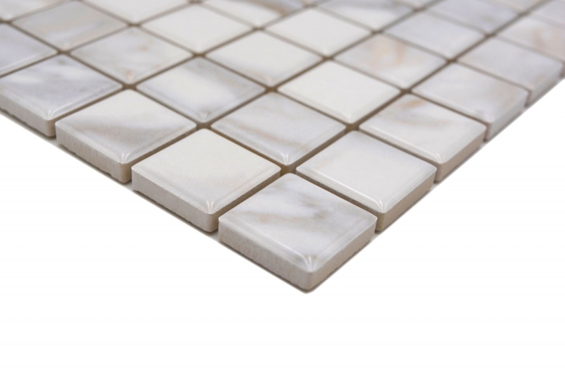 Céramique Carreaux de mosaïque Jasba carrara optique white brillant Mamoroptik mur de cuisine Carreaux de salle de bains Mur de douche / 10 tapis de mosaïque