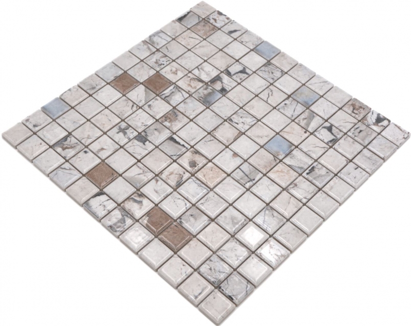 Céramique Carreaux de mosaïque Jasba illusion beige brillant aspect mamelonné Carrelage de cuisine Carrelage de salle de bains Paroi de douche / 10 tapis de mosaïque