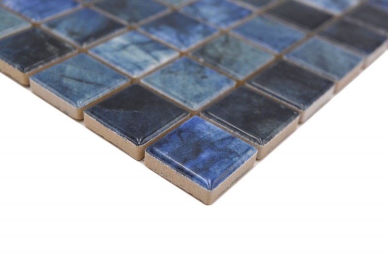 Céramique Mosaïque Jasba labradorit blue brillant Mamoroparoi de cuisine Carreau de salle de bains Paroi de douche / 10 tapis de mosaïque