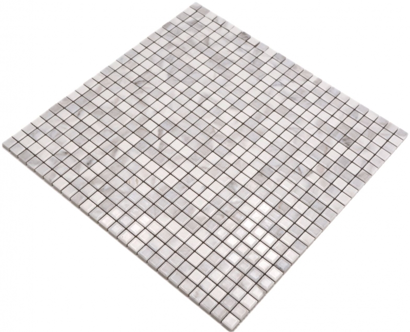 Céramique Carreaux de mosaïque Jasba carrara optique white brillant Mamoroptik mur de cuisine Carreaux de salle de bains Mur de douche / 10 tapis de mosaïque