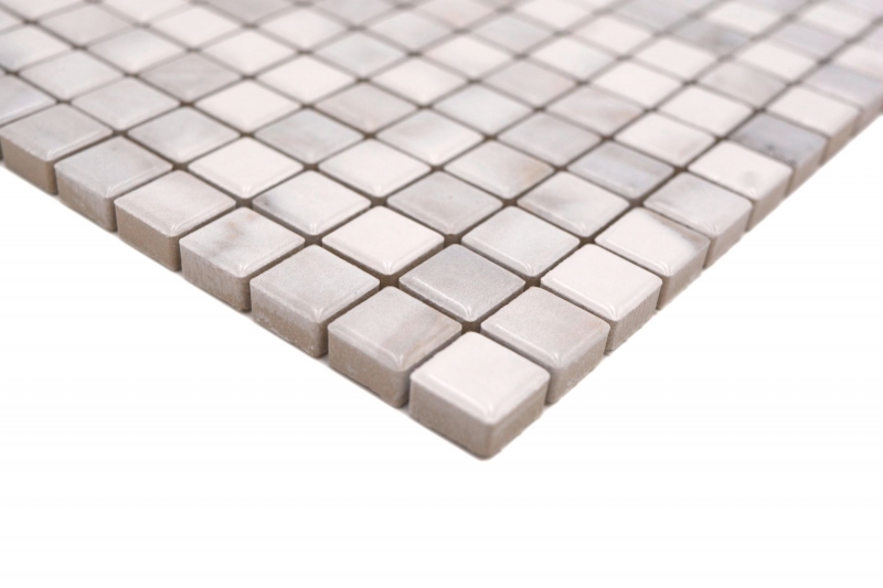 Céramique Carreaux de mosaïque Jasba carrara optique white brillant Mamoroptik mur de cuisine Carreaux de salle de bains Mur de douche / 10 tapis de mosaïque