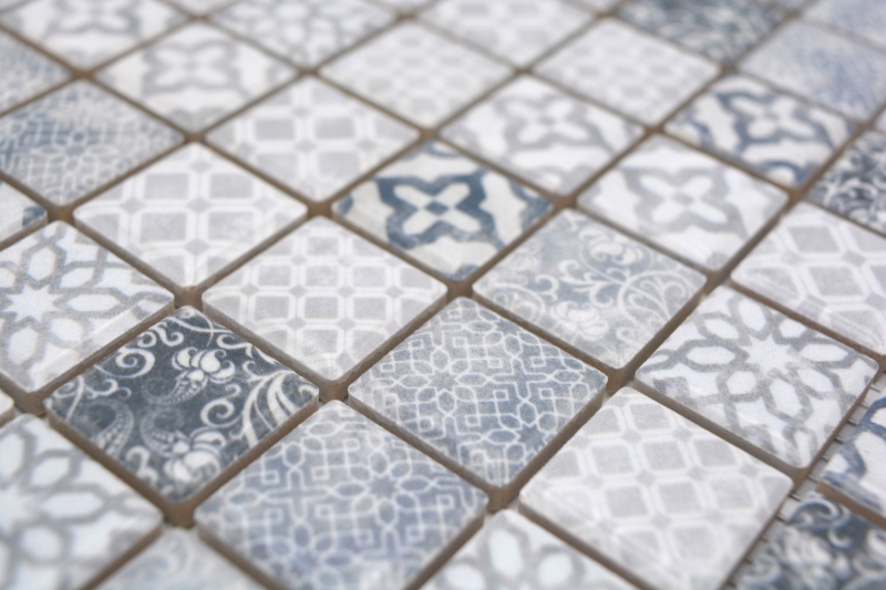 Motif main Jasba Pattern Mosaïque Céramique Grès gris mat aspect rétro Cuisine Salle de bains Douche MOSJBPV02_m
