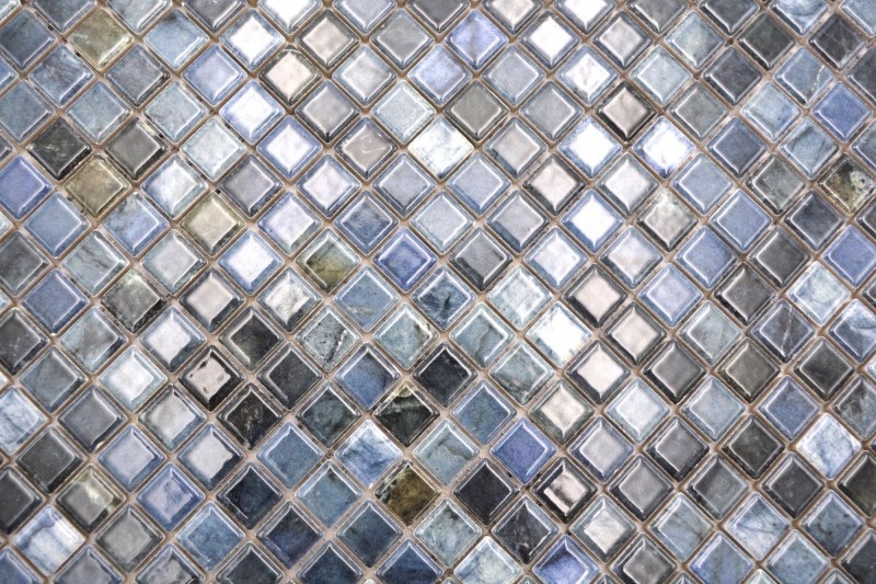 Échantillon manuel Jasba Agrob Buchtal Fresh Marble & More Mosaïque Céramique Grès labradorite bleu brillant Aspect mamelon Cuisine Salle de bains Douche MOSJBMM26_m