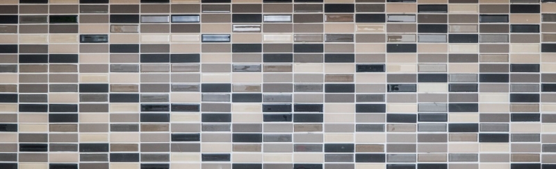 Mosaïque Carreau céramique beige clair gris bâtonnets verre non émaillé MOS24-CUSTG61_f