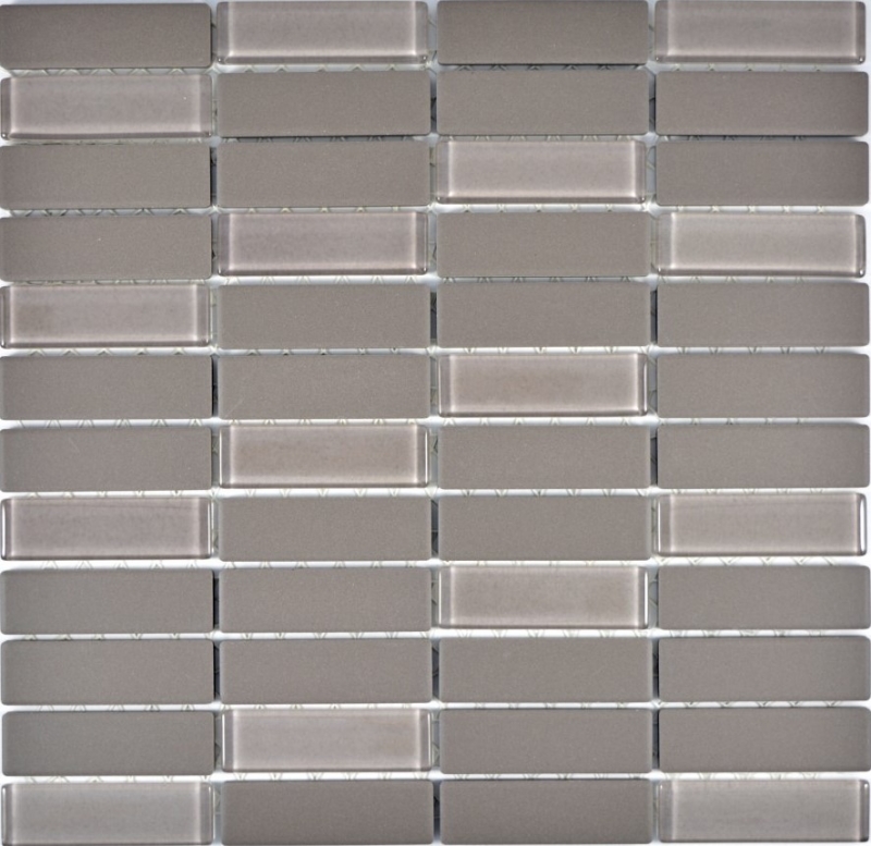 Mosaïque Carreau céramique Bâtonnets gris non émaillé Verre MOS24-0204_f