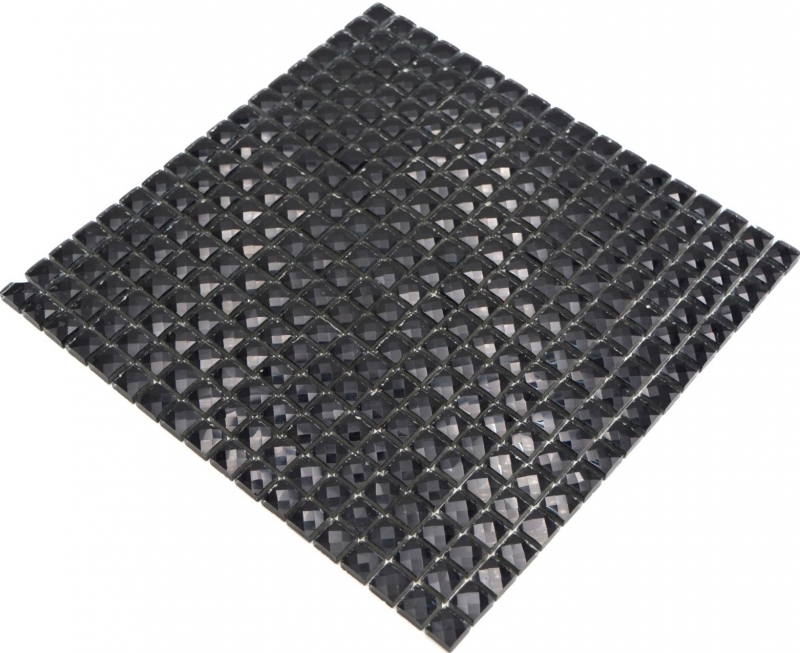 Mosaïque de verre QUADRAT CRYSTAL GLITZER NOIR / 10 plaques de mosaïque MOS130-B824_f