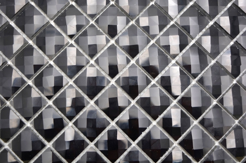 Mosaïque de verre QUADRAT CRYSTAL GLITZER NOIR / 10 plaques de mosaïque MOS130-X826_f