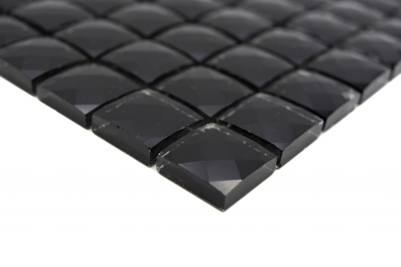 Mosaïque de verre QUADRAT CRYSTAL GLITZER NOIR / 10 plaques de mosaïque MOS130-X826_f