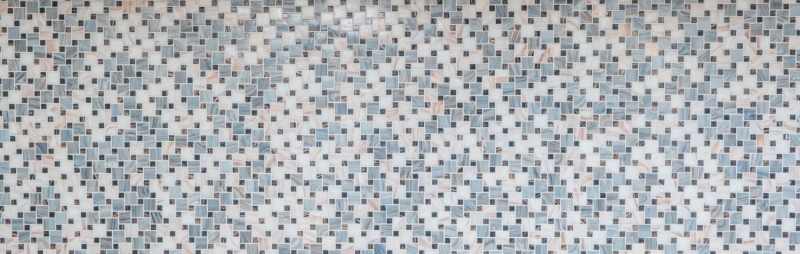 Mosaïque Carreau de verre Combinaison Goldstar gris blanc MOS57-K01