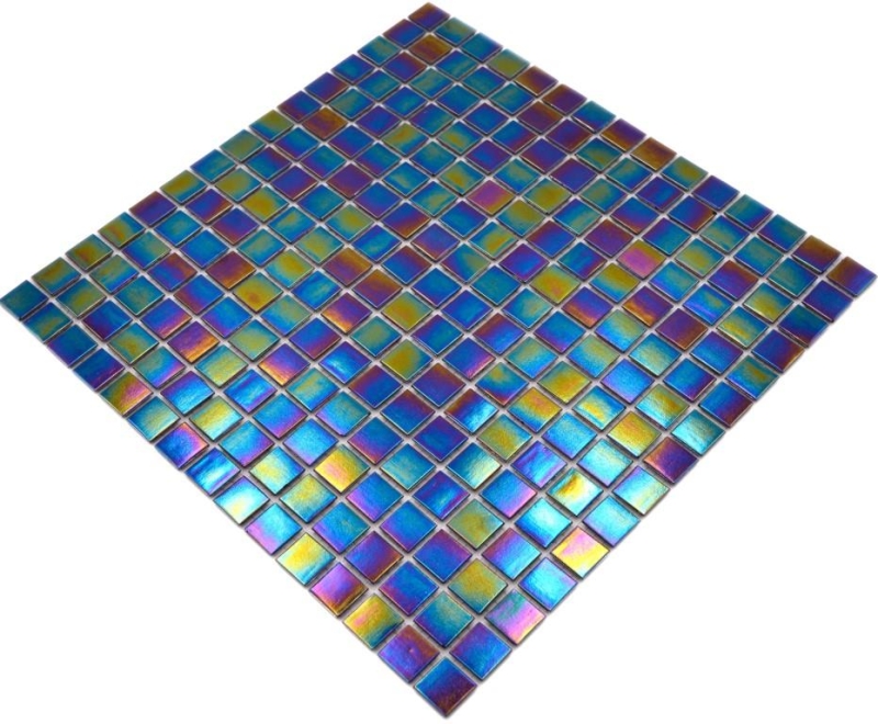 Mosaïque de verre Carreaux de mosaïque noir nacré arc-en-ciel iridium Carrelage cuisine salle de bain MOS240-WA48