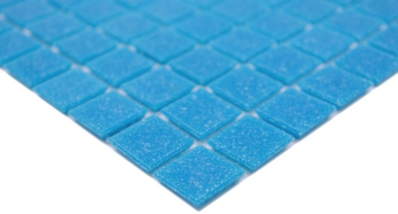 Carreaux de mosaïque Mosaïque de verre Classic Uni verre uni bleu collé sur papier Mosaïque de piscine MOS200-A14-P_f