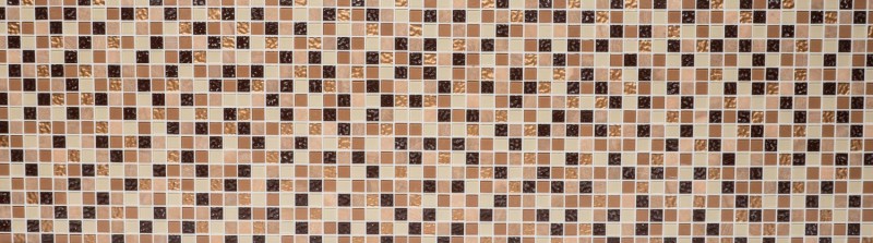 Mosaïque de verre Pierre naturelle Carreau de mosaïque beige brun crème ocre orange Protection anti-projections Cuisine - MOS92-1206