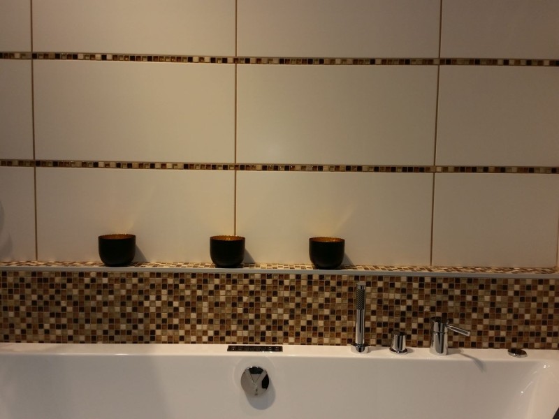 Mosaïque de verre Pierre naturelle Carreau de mosaïque beige brun crème ocre orange Protection anti-projections Cuisine - MOS92-1206