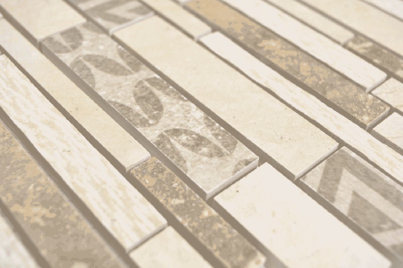 échantillon manuel composite marbre/céramique mix beige 3F mur carrelage cuisine douche bain MOS180-B0327B_m