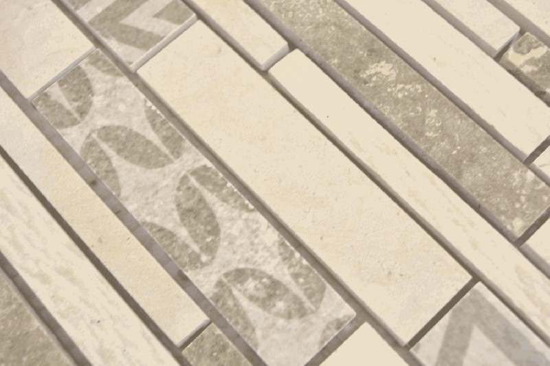 échantillon manuel composite marbre/céramique mix beige 3F mur carrelage cuisine douche bain MOS180-B0327B_m